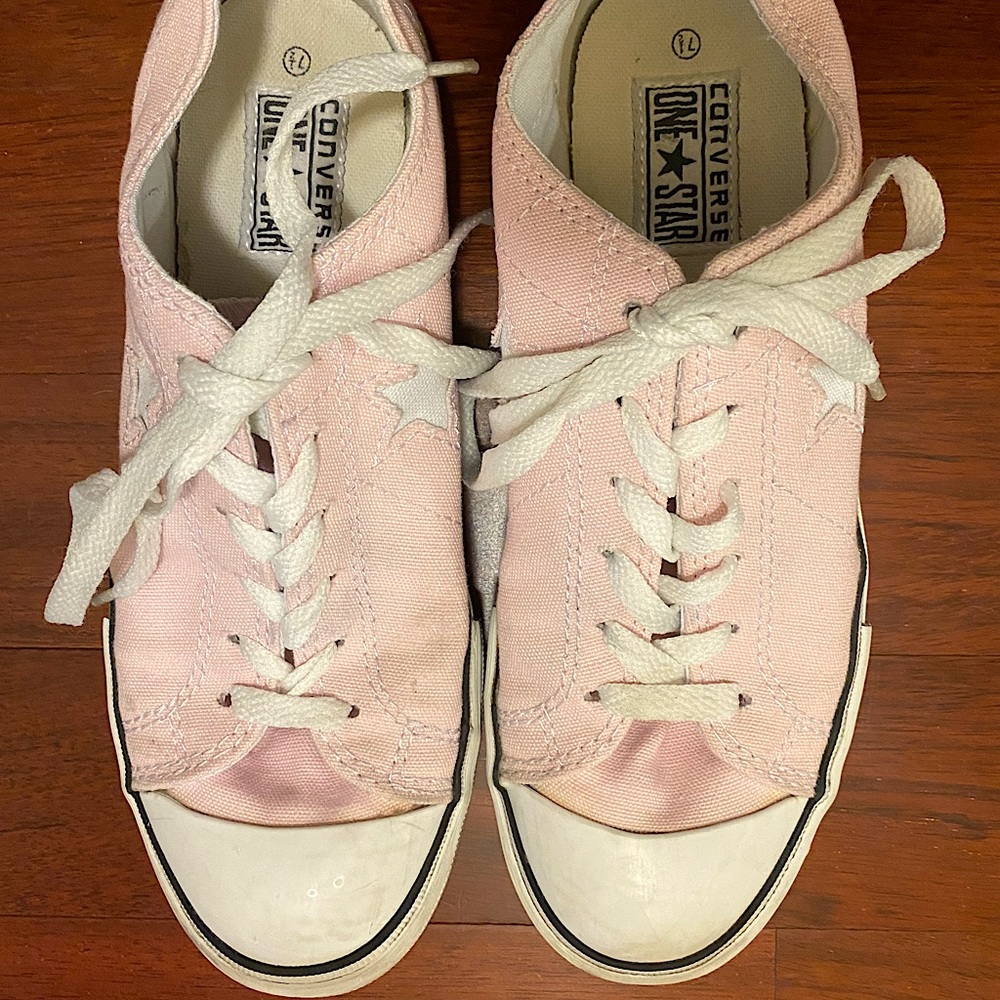 Pink Converse One Star Shoes